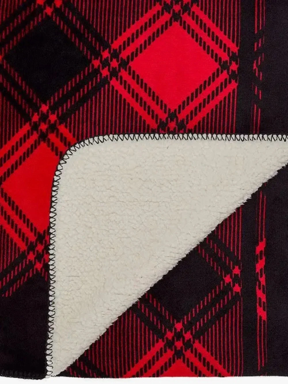 PINK Victoria's Secret Red and Black Plaid Cozy Plush Blanket - Picture 3 of 4